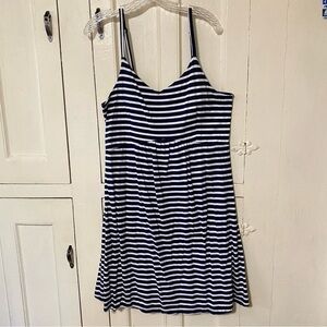 Old Navy Maternity Navy Blue & White Striped Sundress Size Large